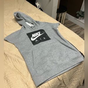 Grey nike cut sleeve hoodie